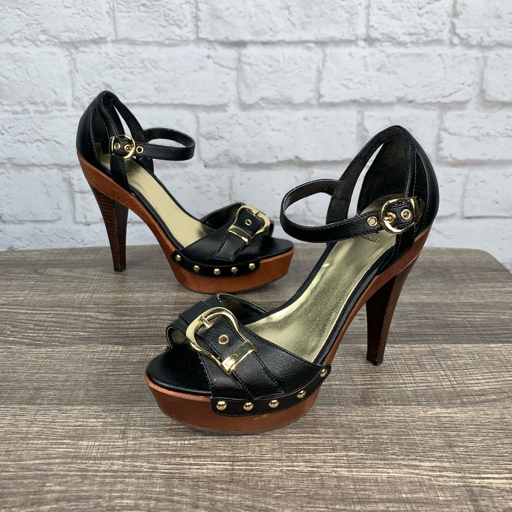 Bakers Shiloh Black Open Toe Heel Size 8.5